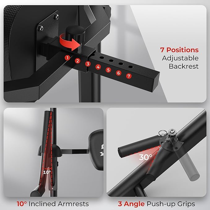 Sportsroyals Power Tower Pull Up Bar Station, 450LBS Stable Pull Up Dip Station for Home Gym Strength Training Equipment