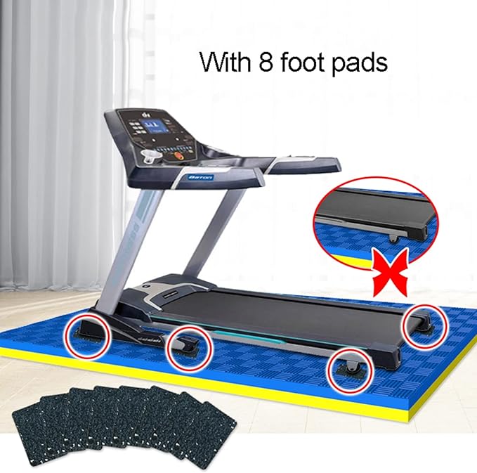 V3VOGUE High Density Non-Slip Sound Absorbing Mat for Treadmills, Non-Slip Exercise Equipment Mat Noise Reduction, for Exercise Equipment, Treadmill, Resistance Trainer, Gym Flooring