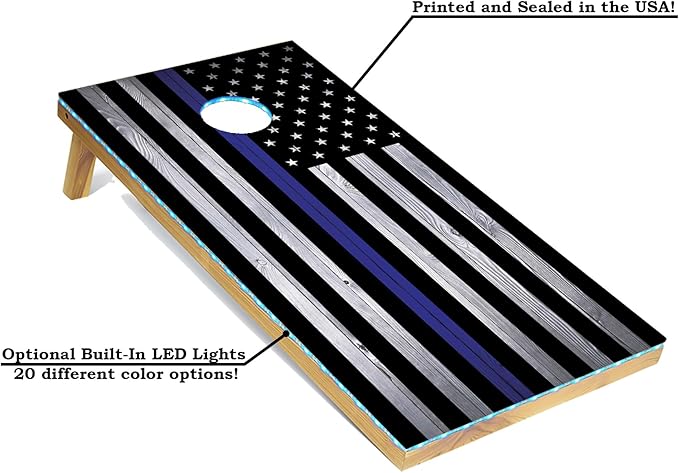 Tailgating Pros Cornhole Board Set w/Bean Bags and Carrying Case - 4'x2' Corn Hole Toss - Tournament and Lightweight Options - Optional LED Lights