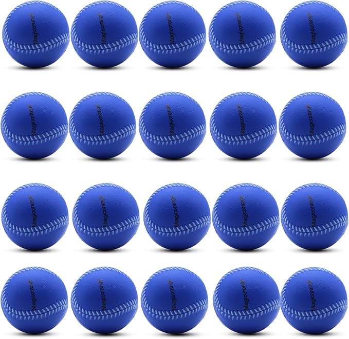 Magicorange Baseball, Foam Baseballs 20 Pack Practice Training Baseballs Unmarked Baseball Soft Toss, Batting, Fielding, Hitting, Pitching