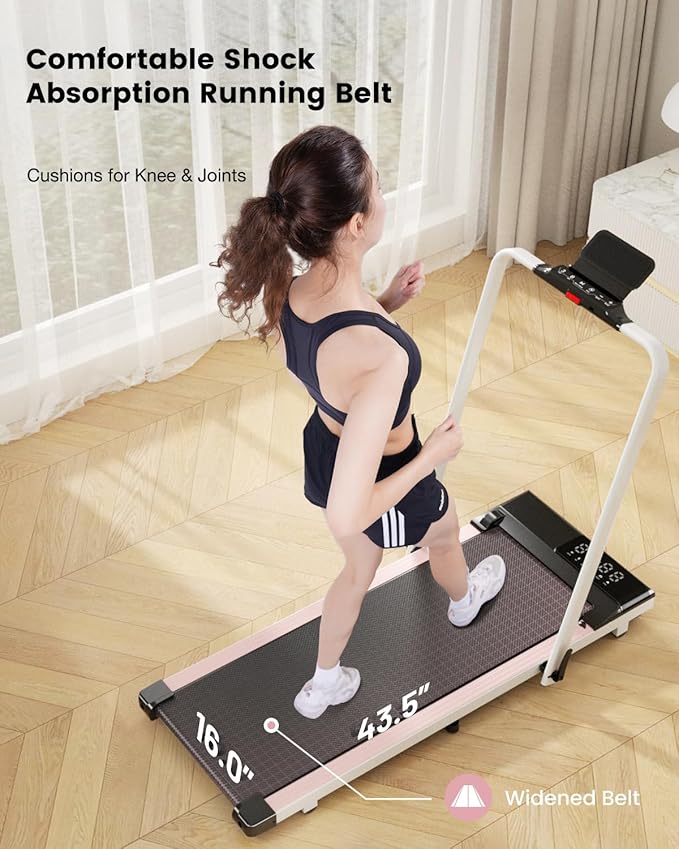 DeerRun 3 in 1 Walking Pad Treadmill, 300 Weight Capacity Foldable Treadmill, 3.0HP Low Noise Under Desk Treadmills for Home Office with Remote & APP
