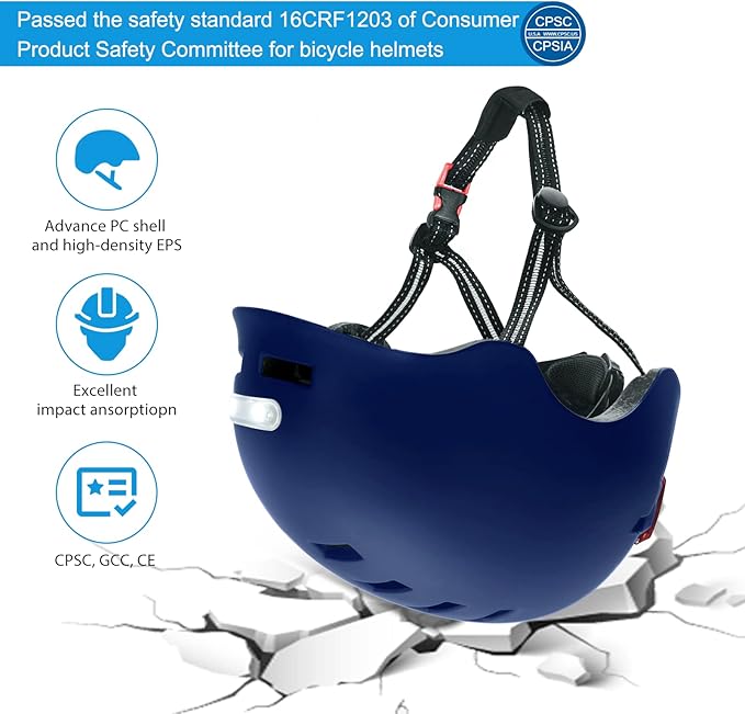 Bike Helmets for Adults - Front and Rear LED Lights Adjustable Bicycle Helmet for Adults Men Women Scooter Helmet for Commuting, Road Biking, Skating, Scooter