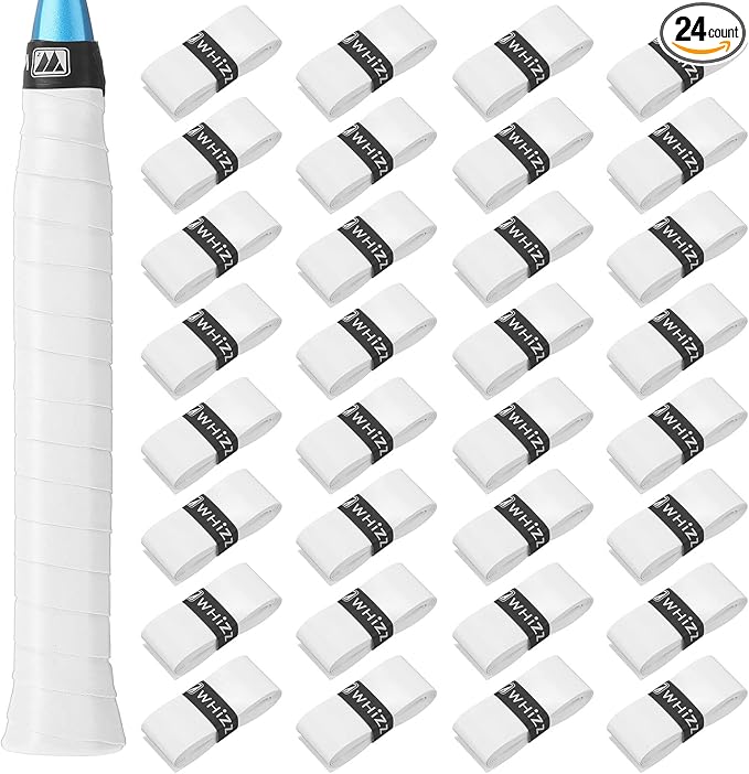 Jerify 24 Pieces Tennis Racket Grip Tape, Precut Badminton Racket Overgrips Tape with Velvety Comfort for Anti Slip and Absorbent Grip