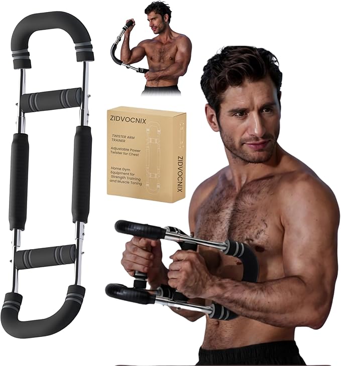 Twister Arm Trainer for Men, Adjustable Chest Workout Equipment, Mr Sculpt Gorilla Bar, Flexbar Arm & Forearm Strength Trainer for Home Gym Muscle Building