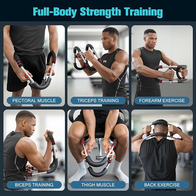 Relife Twister Arm Trainer,40-130lbs Arm Trainer for Forearms & Chest Muscle Training Workout,Adjustable Spring Resistance Chest Exercise, Portable Home Gym Strength Equipment for Men & Women