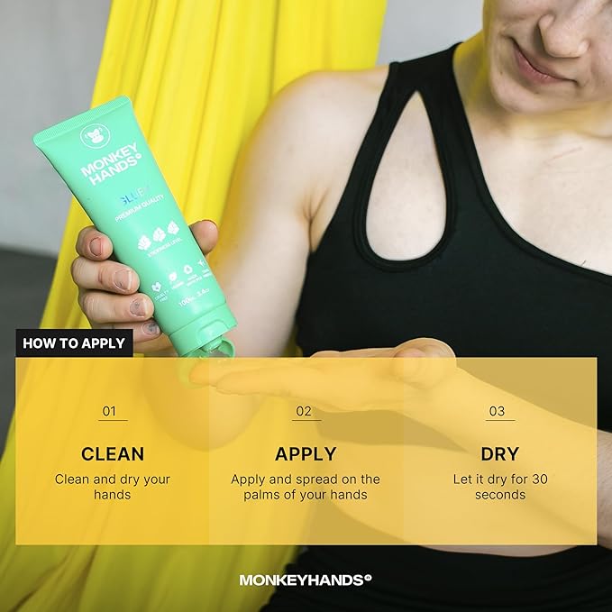 MonkeyHands Gel Grip Pole Dance, Calisthenics, Rings, Parkour, Gymnastics, Padel, Tennis and More - High Performance - Skin Friendly, Vegan, Without Parabens and Petrolatum - 100ml.