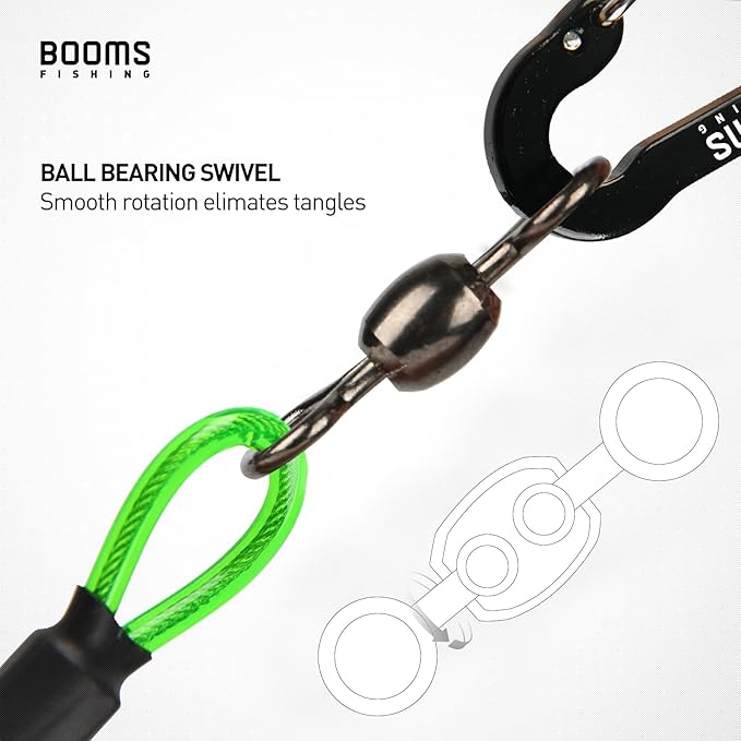 Booms Fishing T02 Fishing Pole Tether, Kayak Paddle Leash, Paddle Board Fishing Accessories, Heavy Duty Fishing Lanyard for Fishing Tools/Rods/Paddles