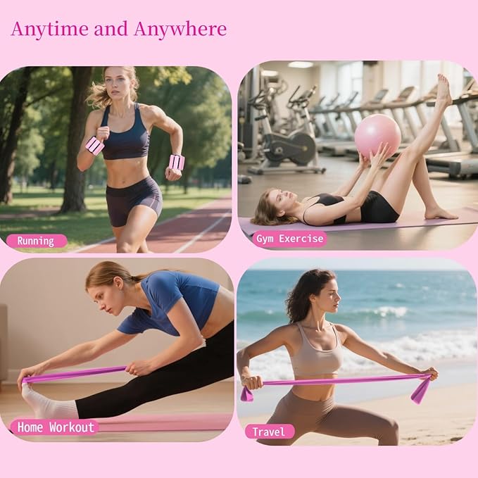 Pilates Ring Set Essentials Kit for Women with Magic Circle Ring and Ball,Core Sliders,Adjustable Ankle Wrist Weight,Exercise Resistant Bands,Accessories Equipment for Home Workout