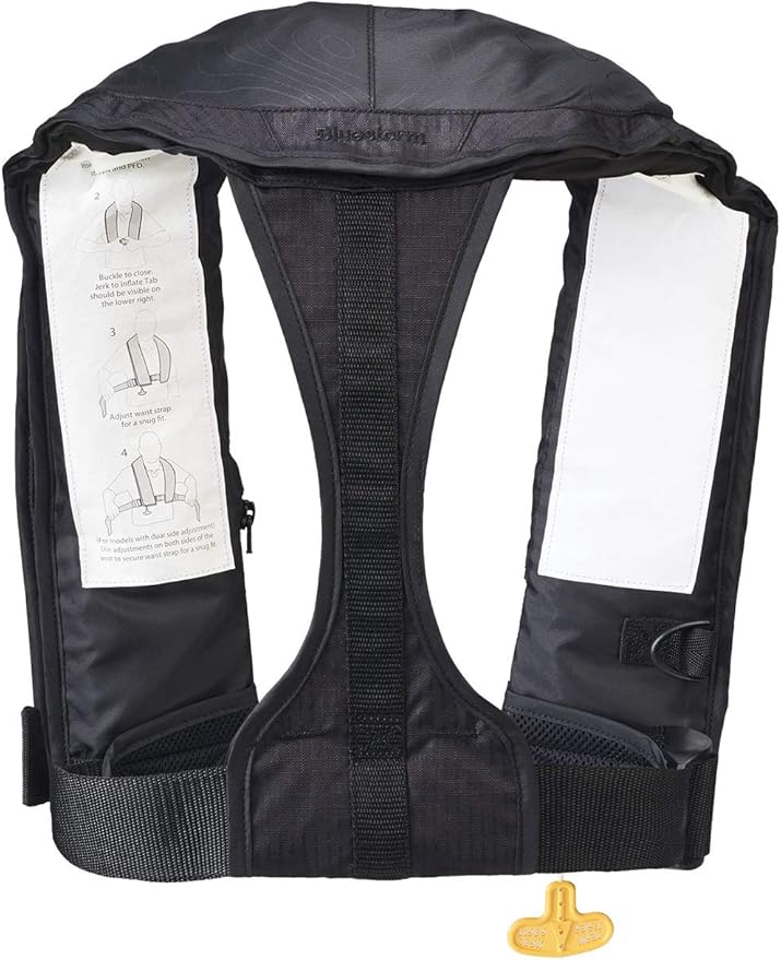 BLUESTORM Stratus 35 Inflatable Life Jacket PFD for Adults | US Coast Guard (USCG) Approved Automatic Self Inflating Life Vest Preserver with Manual Ripcord