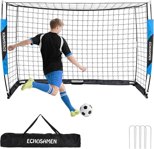 12X6FT/6X4FT Soccer Goal, Portable Soccer Goals for Backyard, Easy to Carry, Easy to Install, Comes with 1 Carry Bag, 4 Ground Nails, Youth and Adult Training Equipment.