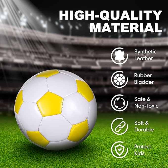 Deekin 6 Pcs Soccer Ball Bulk with Pump Teamwork Outdoor Sport Game Training Soccer Ball Bulk for School Sport Teen Adult Child