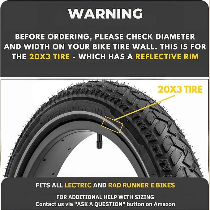 Allscape 20x3 Fat Bike Tires – Heavy Duty 20 Inch Fat Tire for MTB & EBikes, Durable All-Terrain Directional 2X Thicker Than Stock Tires – 2 Pack – USA Customer Support