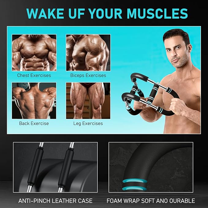 Twister Arm Trainer, 66-110lbs Adjustable Chest Expander, Forearm Enhanced Exercise, Shoulder Muscle Training Fitness Equipment, U-Shaped Power Twister Chest Workout Equipment