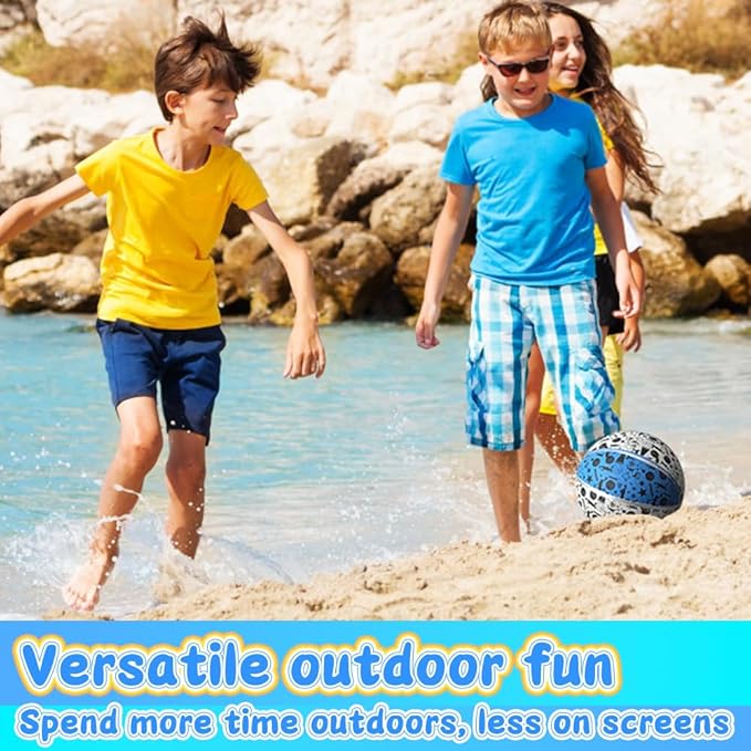 Dilabnba 9" Large Basketball Toy for Kids Adults, Mini Basketball for Outdoor Hoops, Anti-Slip Textured Grip, Pool Ball for Swimming Pool Hoops, Beach Balls Sand Toy for Indoor Yard (Size 6 Blue)