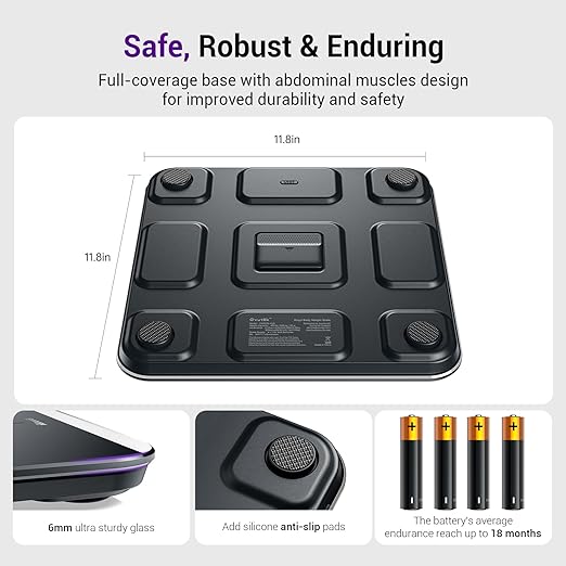 Ovutek Bathroom Scales Digital Weight, Topnotch Quality 450lb Weight Scale, Most Accurate to 0.05lb, Automatic Weighing Scale for Body Weight, Baby, Pet, Larger LED, Sturdy and Durable Base Machine