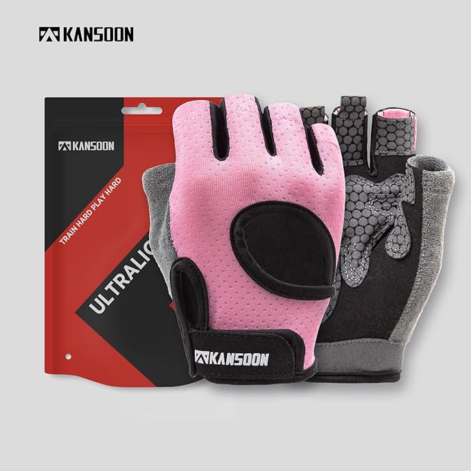 LIFECT Essential Breathable Workout Gloves, Weight Lifting Fingerless Gym Exercise Gloves with Curved Open Back, for Powerlifting, Women and Men