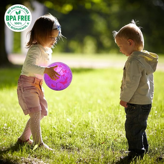 Soccer Ball Size 3, Size 4 - Kids Aged 3-5 6-8 8-12 Outdoors Sports Training Playing Ball Set with Pump Teens Girls Boys Back to School Gift