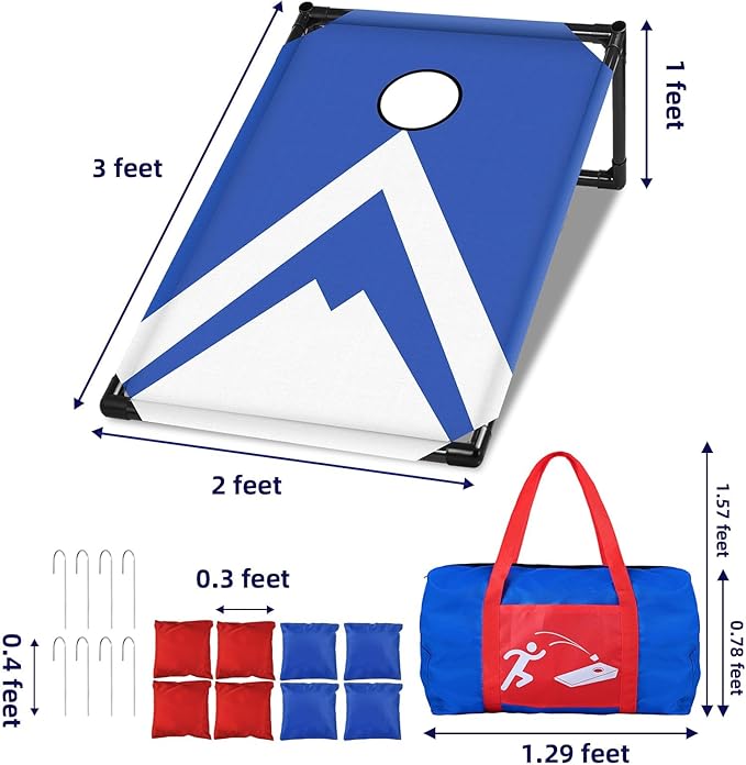 NZQXJXZ 3x2 ft Cornhole Board Set with 8 Bean Bags and Carrying Bag, Outdoor Toss Game Set for Kids and Adults, Portable Corn Hole Sets for Beach Lawn Backyard
