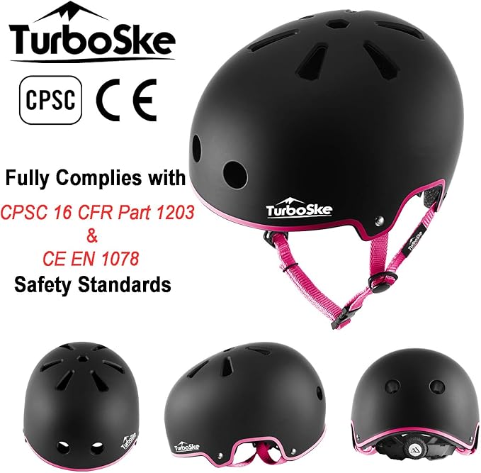 Skateboard Helmet, BMX Helmet, Multi-Sport Helmet, Bike Helmet for Kids, Youth, Men, Women