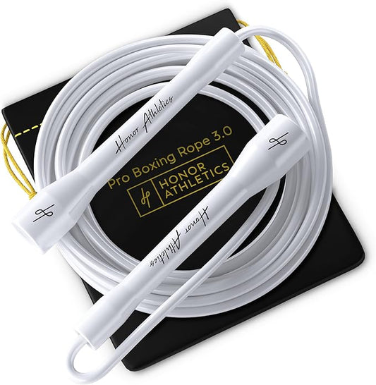 Honor Athletics | Pro Boxing Rope 3.0 | 5.3mm Jump Rope Indoor/Outdoor Adjustable For Boxing | Ultra-Durable, Non-Kinking TPU-PVC blend/Unbreakable Handles | Adjustable | Skipping Rope