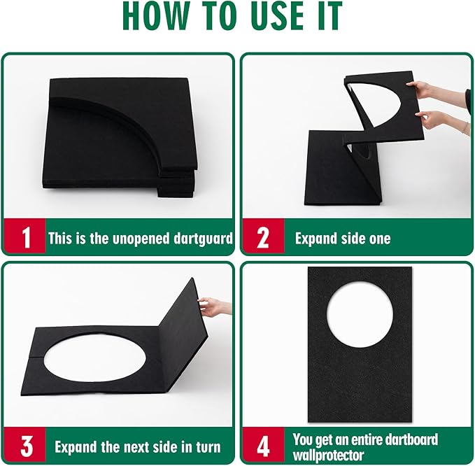 Extra Large Dart Board Wall Protectors Dart Board Backing Felt Wall Tiles Extended Length Dartboard Surround Cork Dartboard Backer Alternative with Bracket Hanging Kit