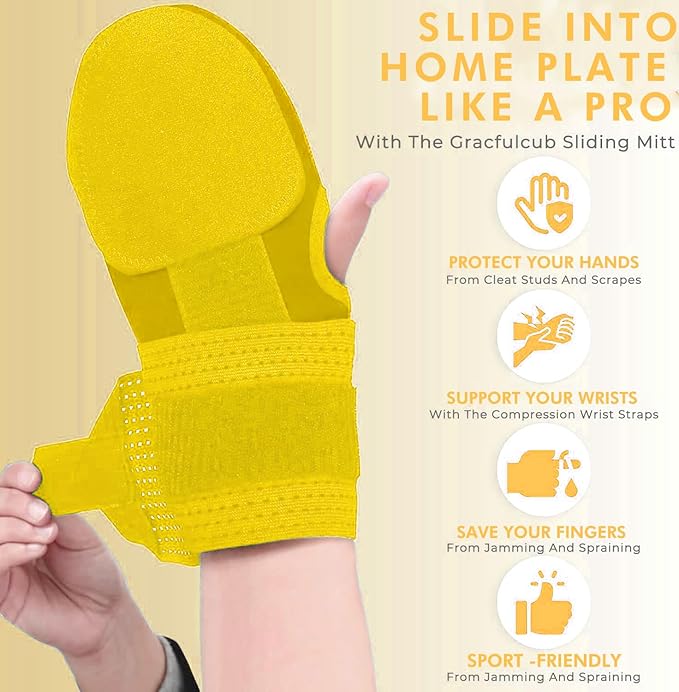 Gracfulcub Baseball Sliding Mitt, Baseball Glove Softball Guard, Ergonomic Design Protecting Fingers for Basic Base Running