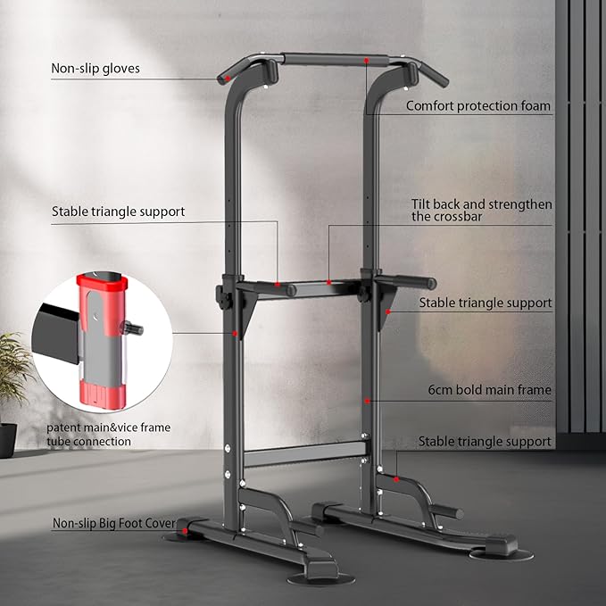 Dip Station - Home Gym Strength Training Pull-Ups Dip-Ups 330Lbs