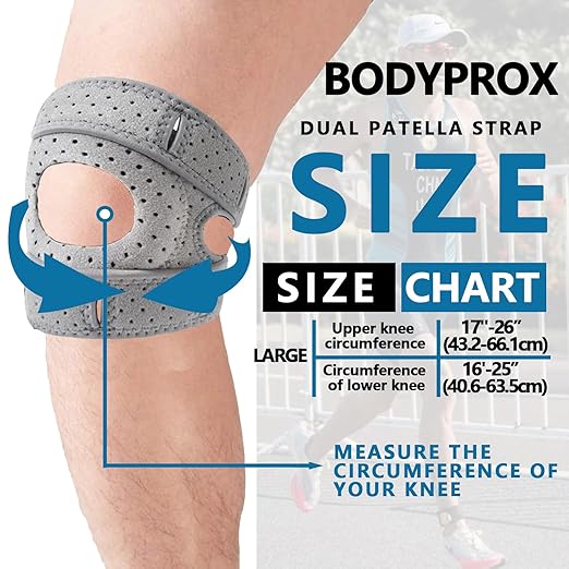 Knee Brace for Women Men Adjustable Support with Cushioned Silicone Pad Anatomical Cut Design for Men Women Athletic Training Patellar Tendon Support (Black)