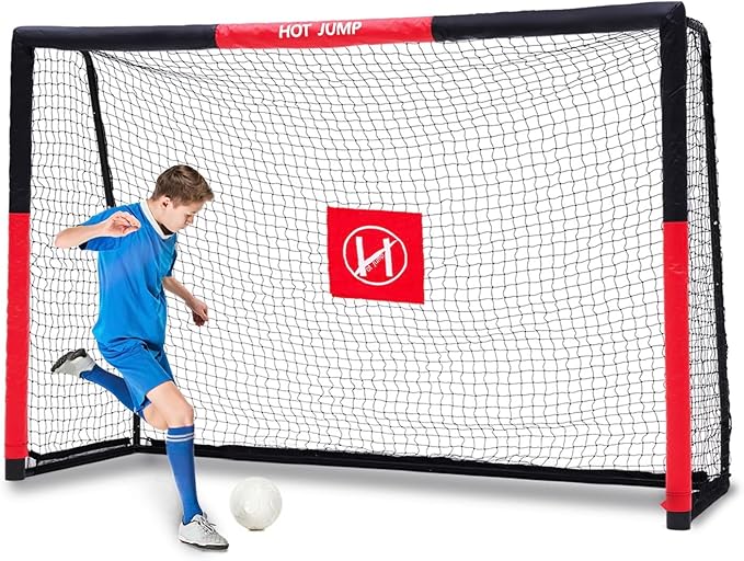 Soccer Goal for Backyard,6x4/8x5/10x6.5/12x6.5ft Metal Soccer, Soccer Goal for Kids 8-12, Soccer net with Zipper Design, Easy Assemble, Weatherproof Foam Padded Goal Post, Adults