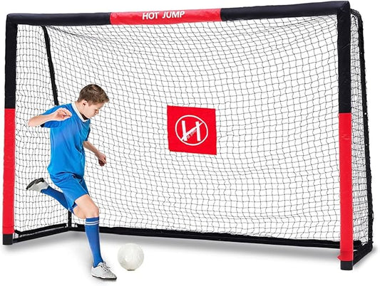 Soccer Goal for Backyard,6x4/8x5/10x6.5/12x6.5ft Metal Soccer, Soccer Goal for Kids 8-12, Soccer net with Zipper Design, Easy Assemble, Weatherproof Foam Padded Goal Post, Adults