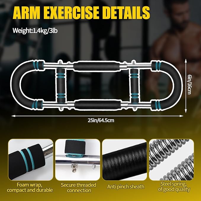 Twister Arm Trainer, Adjustable Chest Workout Equipment, Portable Chest and Arm Trainer Exerciser for Men&Women, Home Gym Equipment for Shoulder/Chest/Triceps (60-110lb)