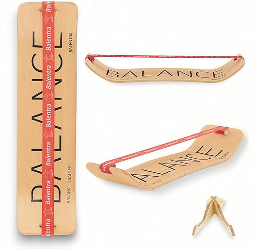 Slackline Balance Board Trainer for Kids & Adults – Pre-Assembled Wooden Board with Premium Stand, Core Strength & Flexibility Trainer for Home,Gym,Yoga,or Office Workouts