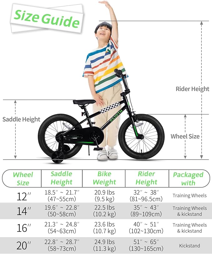 BMX Style Kids Bike for 2-8 Years Old Boys Girls Toddlers 12 14 16 Inches Bicycle with Training Wheels Coaster Brake, Multiple Color