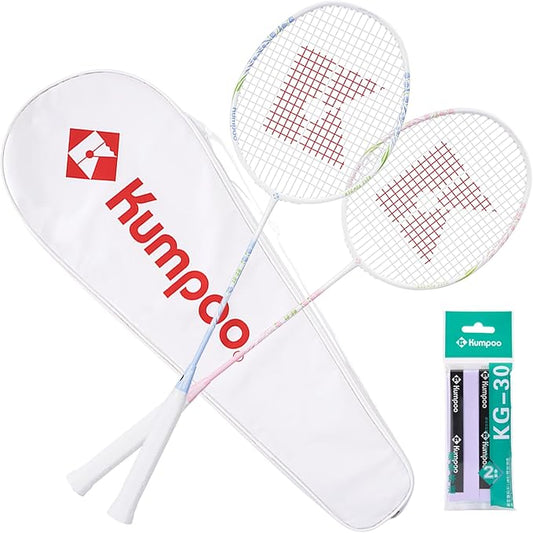 Badminton Racket Carbon Fiber, Badminton Racquet Set with Cover, Badminton Professional Racket Durable for Beginners Outdoor Games Gym