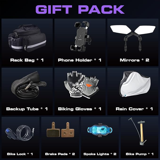 Electric Bike for Adults with Peak 1500W, 80Miles 32MPH Commuting Electric Mountain Bike, 48V 17.5Ah Removable Battery 21-Speed Disc Brakes, 29" Tires and Front Suspension