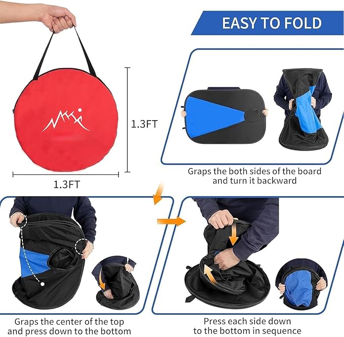 Portable PVC Framed Cornhole Game Set with 2 Collapsible Cornhole Boards, 8 Bean Bags and Carrying Case, Waterproof Mini Cornhole Set, Outdoor Indoor Yard Toss Games Rainbow Design (3 x 2-feet)