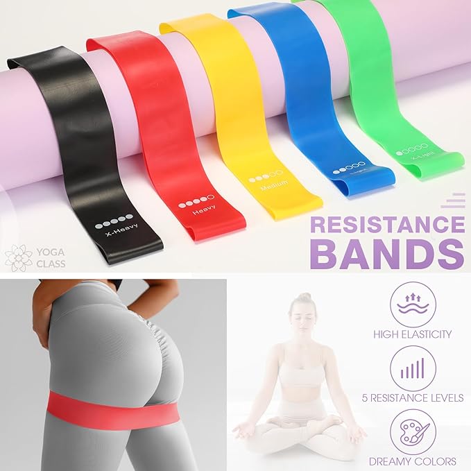 Set of 6 Style Pilates Home Equipment Set Pilates Essential Kit Workout Accessories 14 Magic Circle Mini Exercise Ball Yoga Strap Silicone Tension Strip Tension Band Sliding Plate