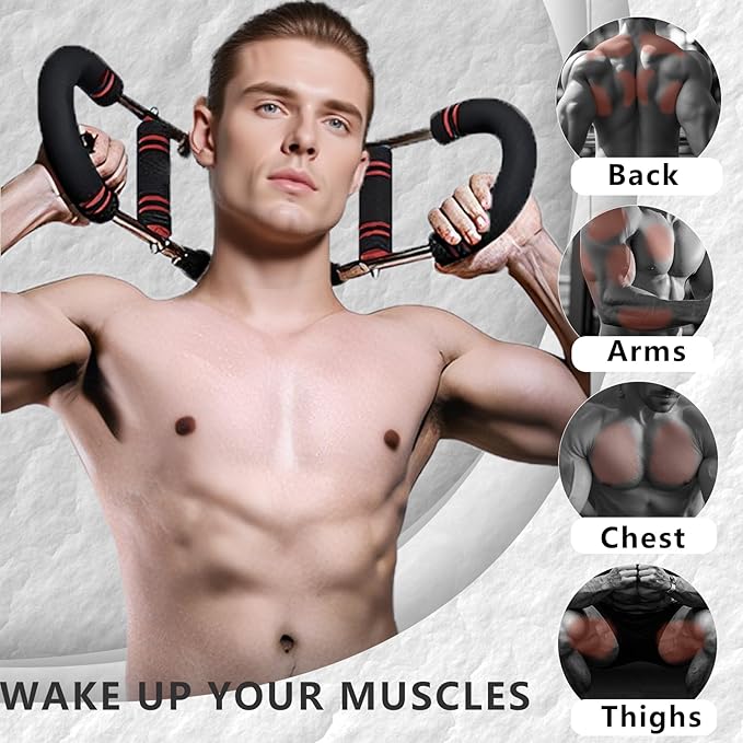 Twister Arm Trainer, Chest Workout Equipment, Three-Level Adjustable Forearm Strengthener at Home, Portable Fitness Exerciser, Gifts for Men Women Dad Bro Husband