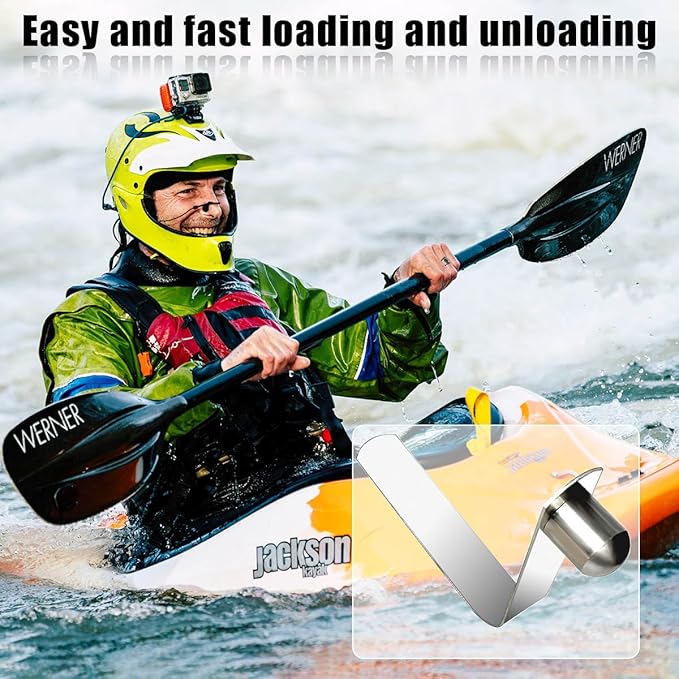 HZMM 8 Pcs Kayak Paddle Spring Snap Clips, Tent Pole Clips, Stainless Steel Push Button Clips, Tent Pole Push Button Spring Clips, Tube Locking Pin Clips for Kayak Paddle Camping Tent Pole