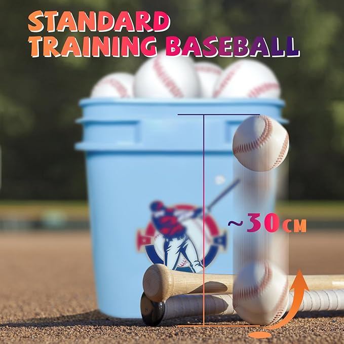 24 Pack Youth Baseballs - 9 Inch Faux Leather Practice Balls for Teen Training, Hitting, Pitching & Fielding Drills | Lightweight Unmarked Baseballs for Backyard & School Team Practice