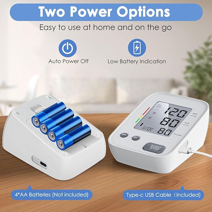 Blood Pressure Monitors for Home Use, Upper Arm Blood Pressure Monitor with Adjustable 9-17" Bp Cuff, 2x99 Memory, High BP Machine with USB Cable and Carrying Bag
