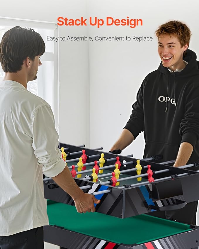 VEVOR 3-in-1/4-in-1 Combo Game Table Set, 48"/54" Air Hockey, Ping Pong & Foosball Combo, with Pucks & Pushers, Multi Combination Table for Family Game Room or Office