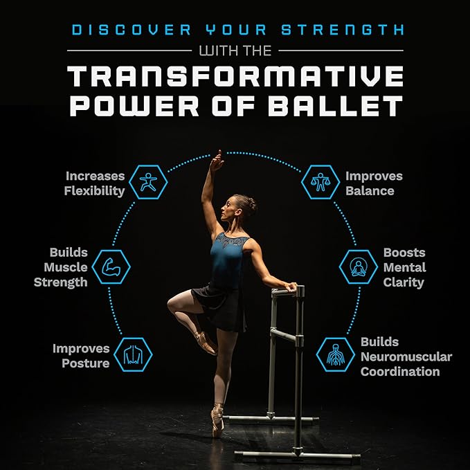 VITA Barre Portable Freestanding Double Ballet Barre, Extreme, Steel | Fixed Height, Made in USA, Home or Gym Exercise Equipment for Kids & Adults | Dance, Fitness, Pilates