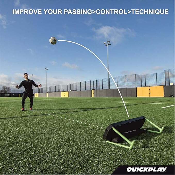 QUICKPLAY Replay Station Soccer Rebound Board - Portable Dual Surface Rebounder with Adjustable Angle - Soccer Training Equipment for Control, Passing Practice