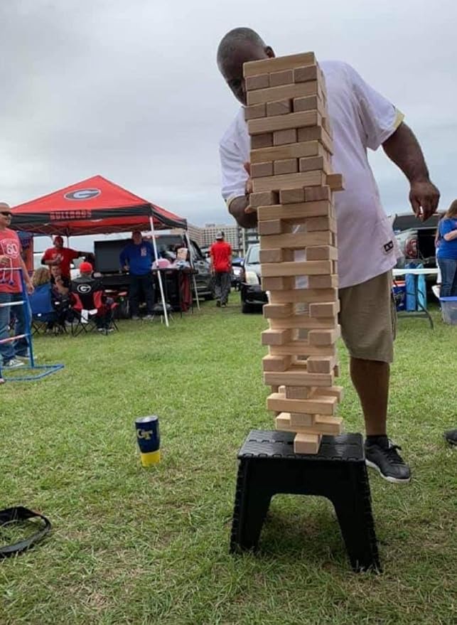 Oojami Giant Timbers Tower: Classic Outdoor Family Fun Stacking Game, 2 Feet Tall and can Grow to Over 5 Feet While Playing