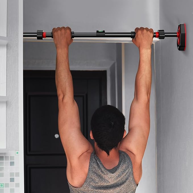 Pull Up Bar for Doorway, Adjustable Pull Up Bar, 25.5“-39.4” Telescopic Upper Body Strength Training System with Locking, Max 440lbs Steel Portable Door Frame Pullups BAR for Home, Gym