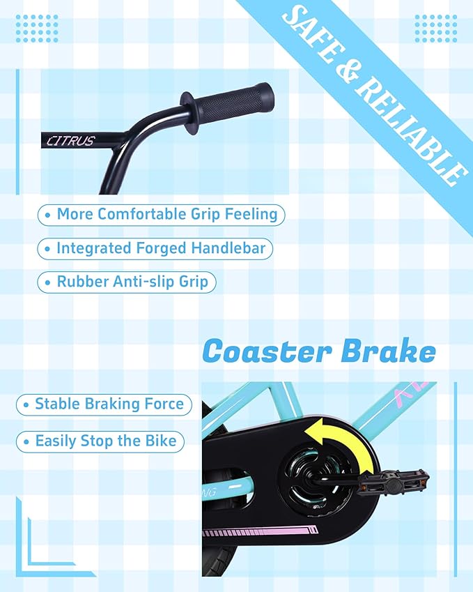 BMX Style Kids Bike for 2-8 Years Old Boys Girls Toddlers 12 14 16 Inches Bicycle with Training Wheels Coaster Brake, Multiple Color