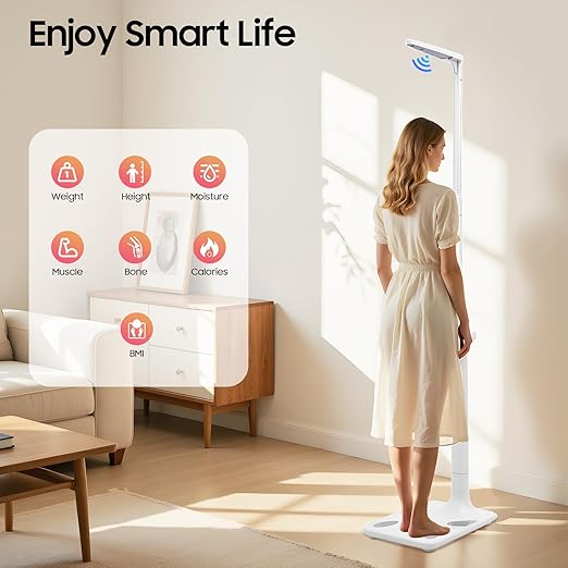 Professional Digital Physician Scale - Multifunction Body Weight and Ultrasonic Height Analyzer - 440lbs Capacity Medical Scale 31.5-76.77 in