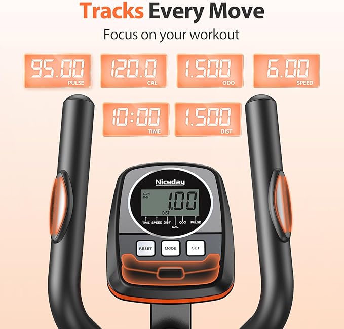 Niceday Elliptical Machine, Elliptical Exercise Machine for Home with Hyper-Quiet Magnetic Driving System, Elliptical Trainer with 15.5IN-20IN Stride, 16 Resistance Levels, 500LBS Loading Capacity