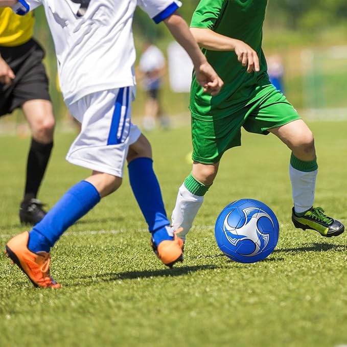 18 Pcs Soccer Balls Football with 4 Pumps Sports Soccer Balls Official Size Soccer Indoor Outdoor Soccer for Child Teens Adult Players Game Training Back to School Gift